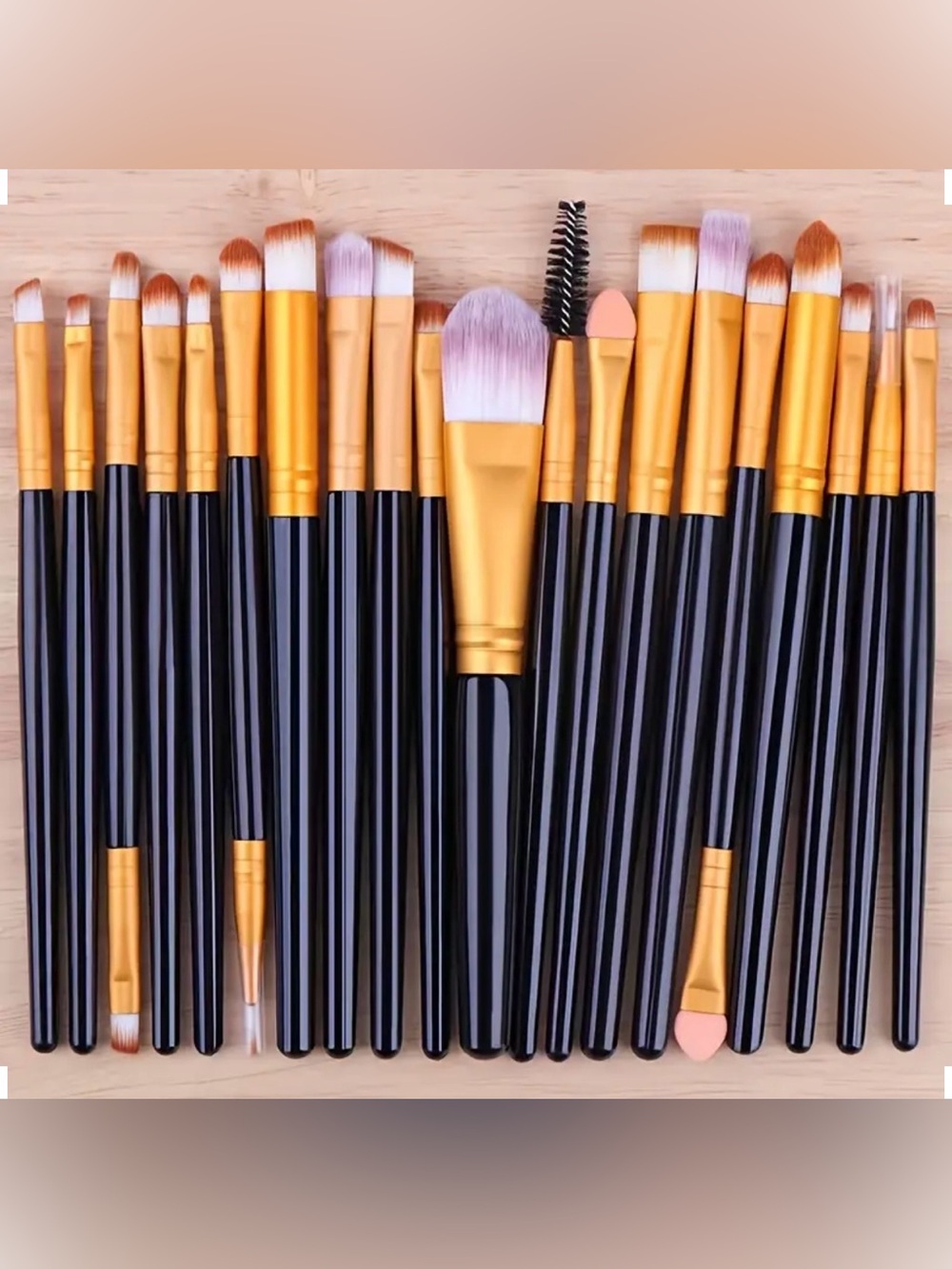 20-Piece Black & Gold Makeup Brush Set
